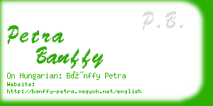 petra banffy business card